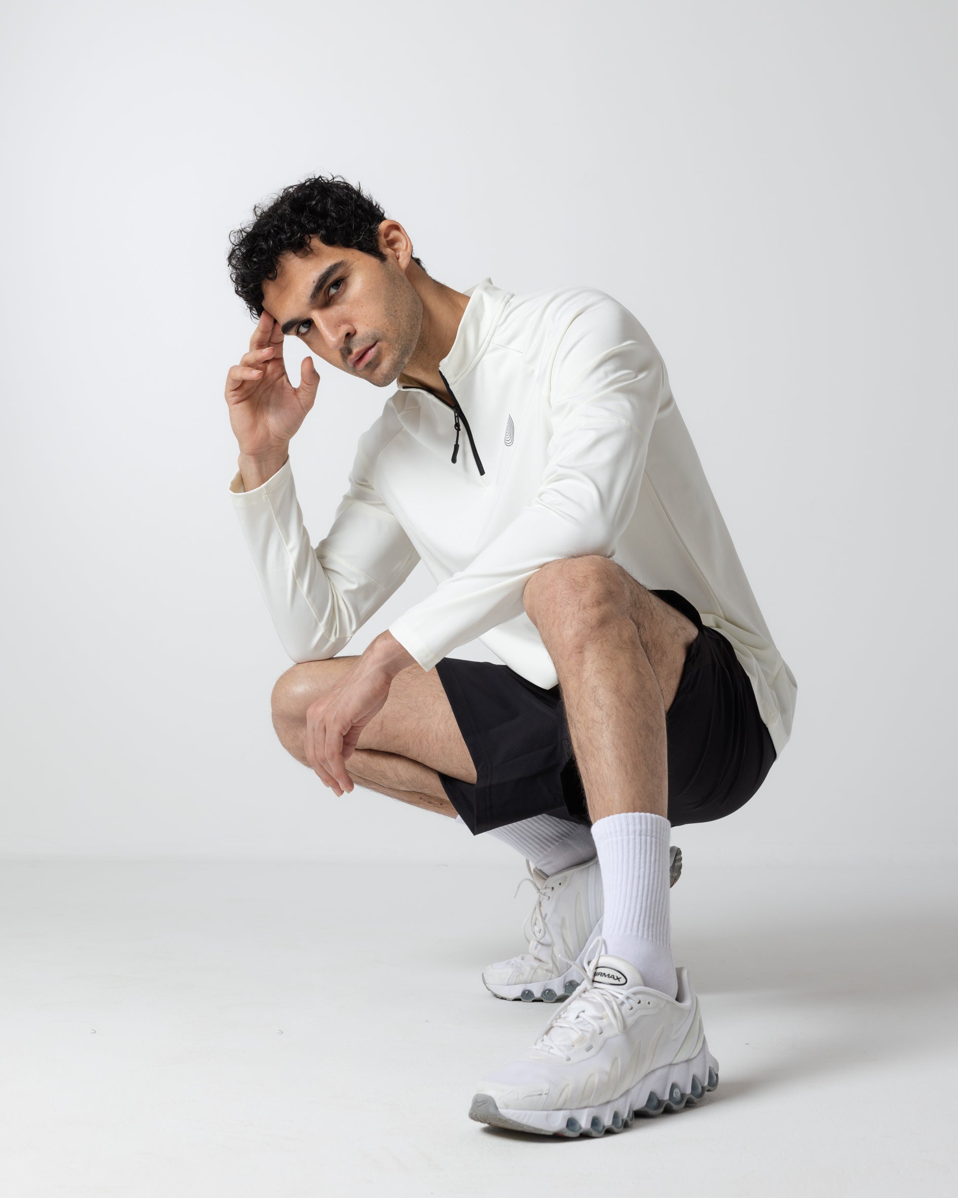 Men's 1/4 Zip Off White Long Sleeve