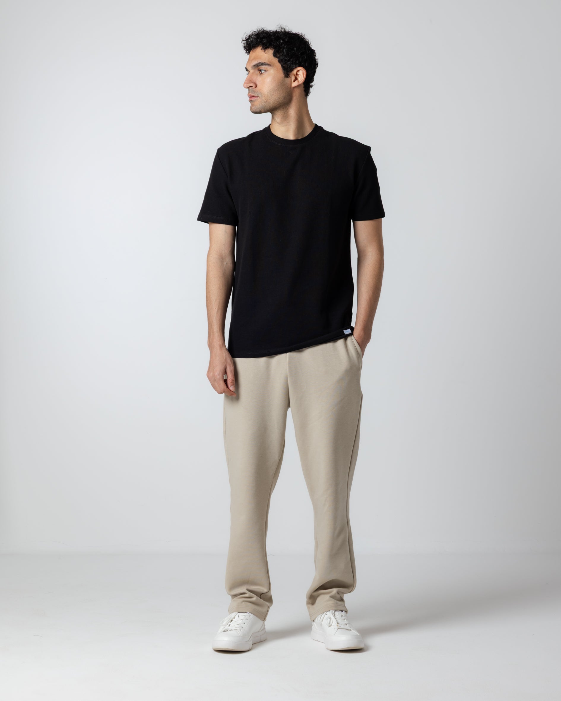 Men's Beige Straight Leg Sweatpants