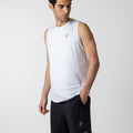 Men's White Performance Mesh Back Tank Top