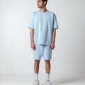 Men's Light Blue Cotton Jersey Shorts