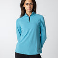 Women's 1/4 Zip Ripple Blue Long Sleeve