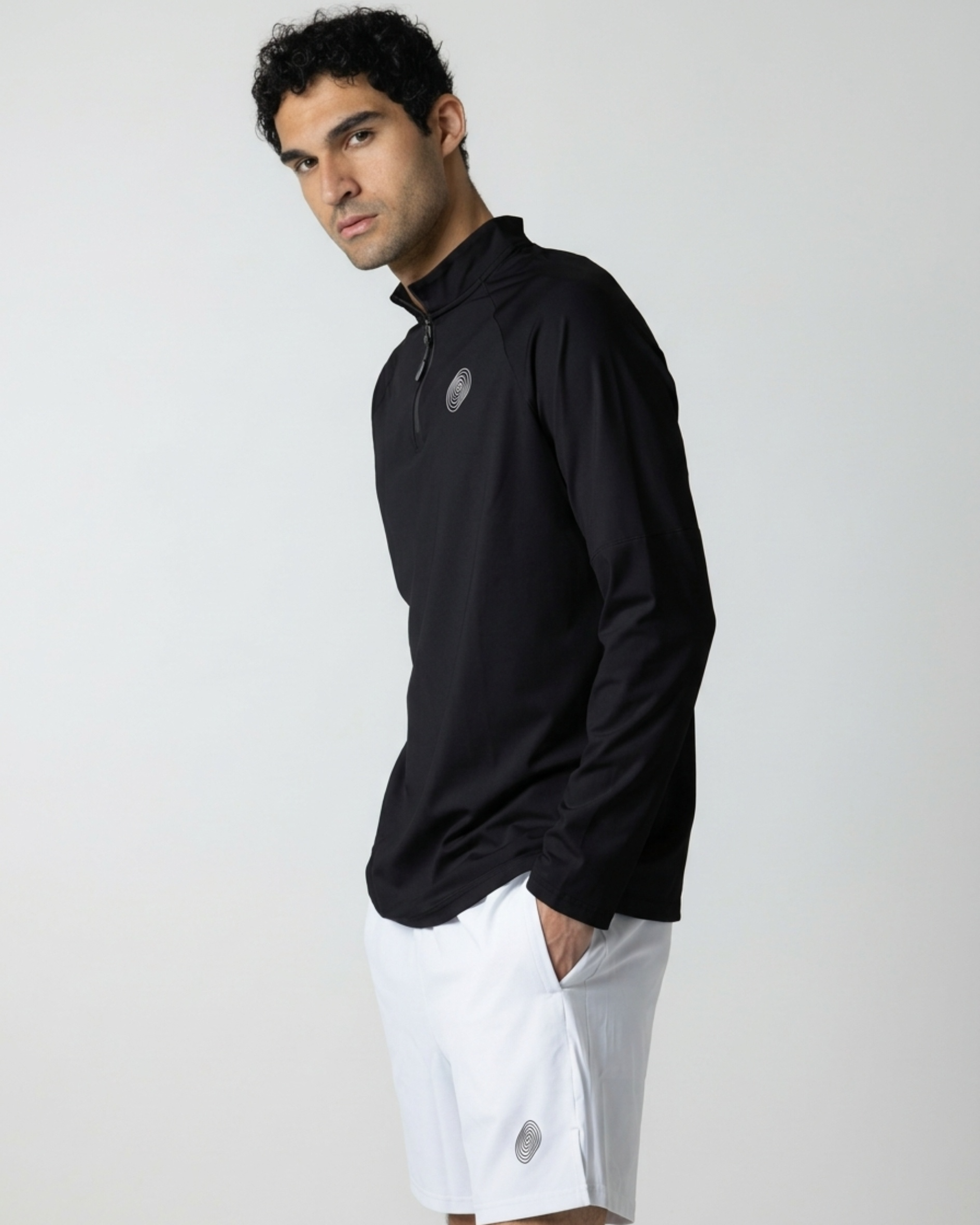 Men's 1/4 Zip Black Long Sleeve