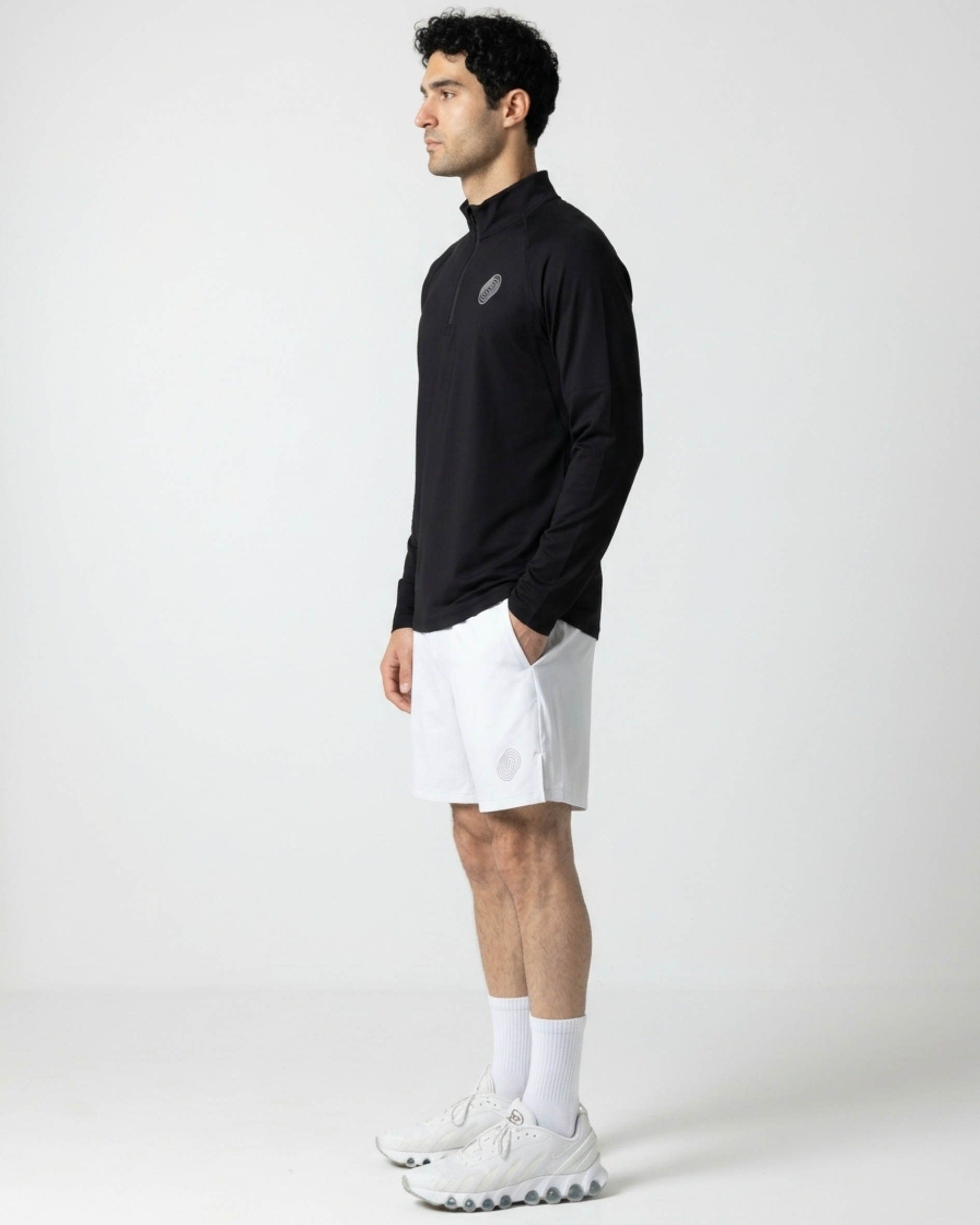 Men's 1/4 Zip Black Long Sleeve