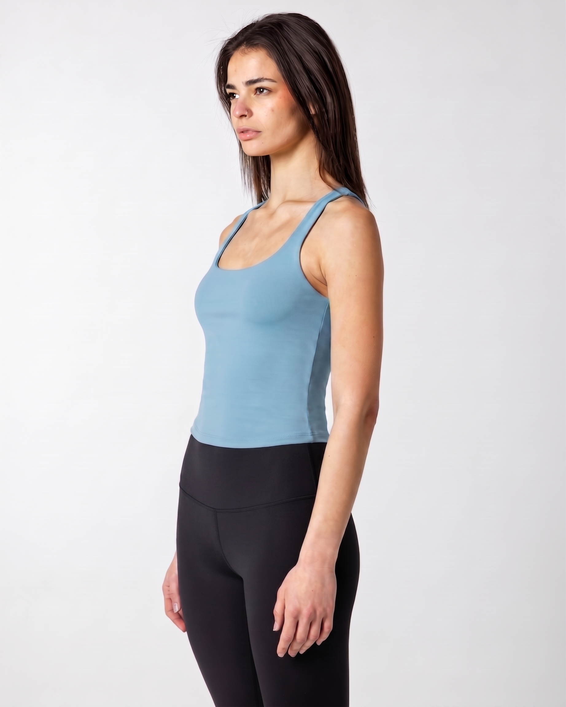 Women's Ripple Blue Bra Supported Tank Top