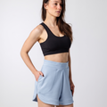 Women's Light Blue Cotton Jersey Shorts