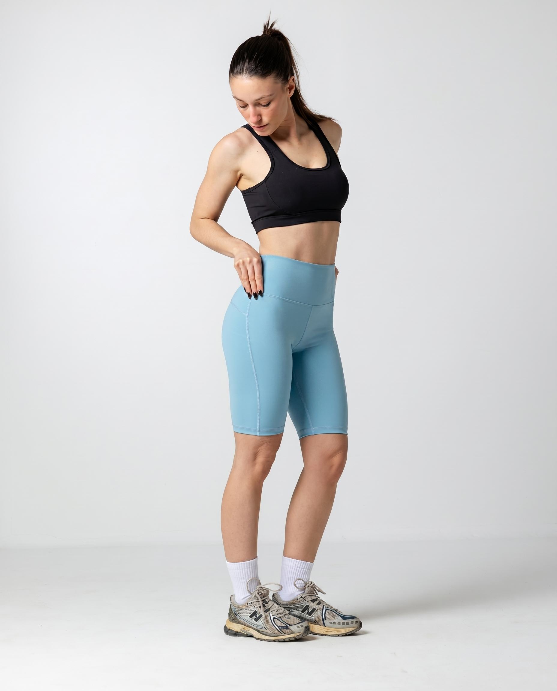Women's Ripple Blue Biker Shorts