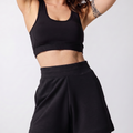 Women's Black Cotton Jersey Shorts