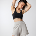 Women's Light Grey Cotton Jersey Shorts