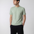 Men's Light Green Waffle Regular T-Shirt