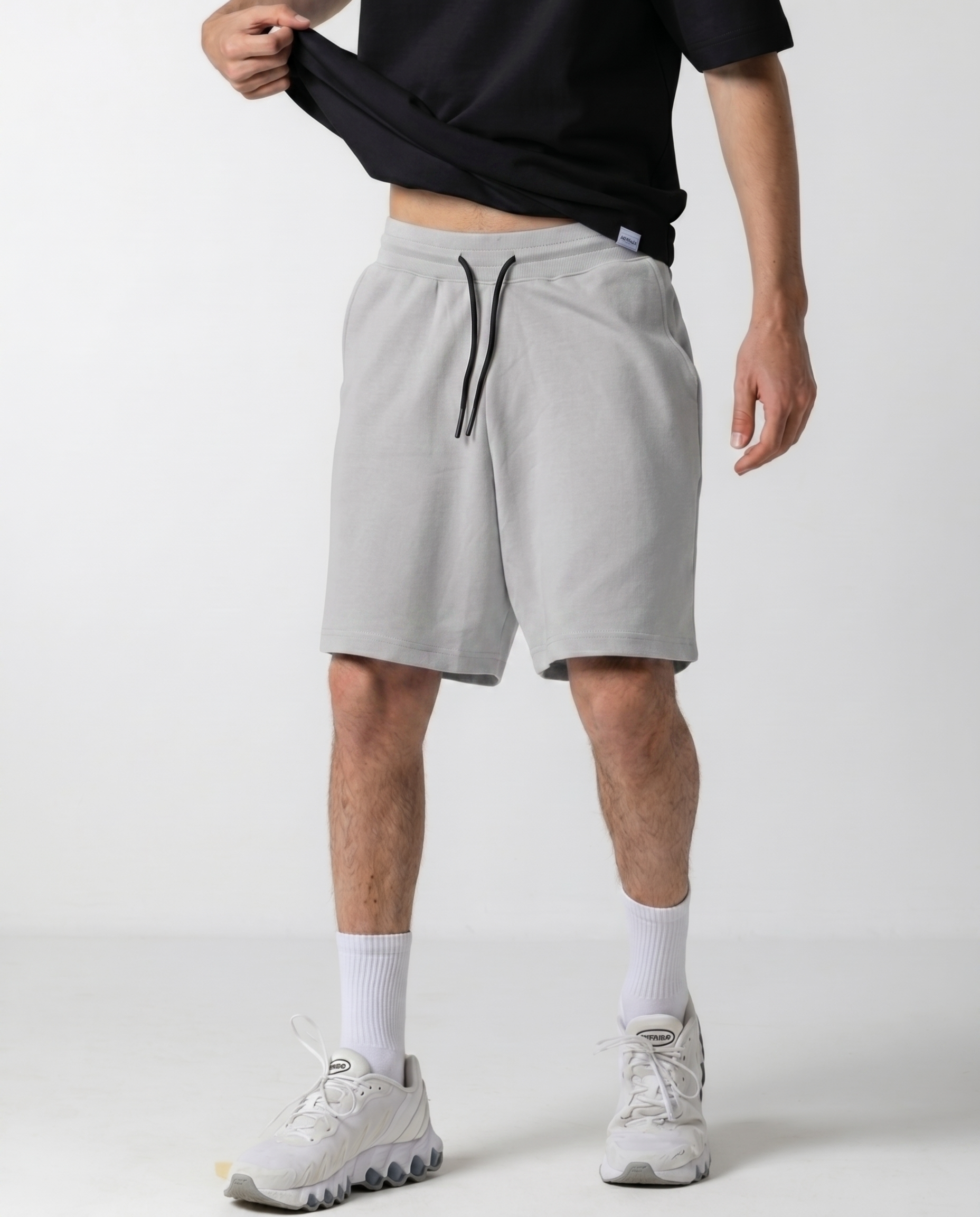 Men's Grey Cotton Jersey Shorts
